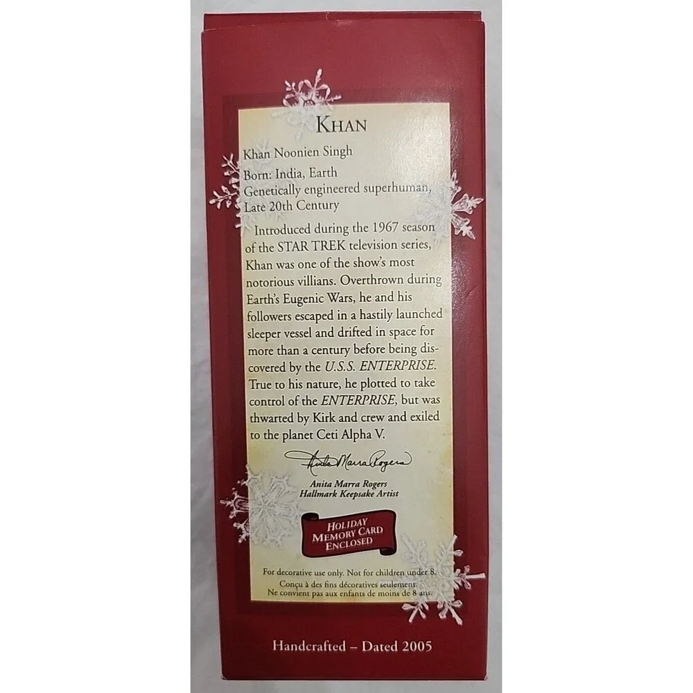 Hallmark Keepsake Ornament 2005 Star Trek KHAN Christmas Holiday